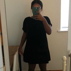 Velvet Black Loose Dress